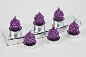 SET 6 SFERE T-LIGHT COL. VIOLA D.4XH.6 CM *OUTLET*