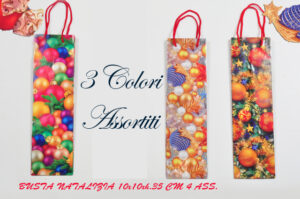 BUSTA NATALIZIA 10X10XH.35 CM 3 ASS.  *OUTLET*