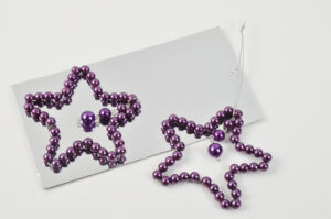 SET 2 PZ DECORAZIONE STELLE PERLINE 9 CM COL. LILLA *OUTLET*