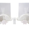 Due profumatori in porcellana rosa a forma di elefante, con bacchette e astuccio bianco decorativo. Dim. 16x5xh.10 cm.