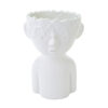 Vaso a forma di busto di ragazzo in porcellana bianca con decorazioni floreali, dimensioni 20x15xh.28 cm.