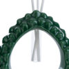 Profumatore decorativo a forma di pigna verde, dimensioni 9,5x5xh.13,5 cm, completo di astuccio e bastoncini diffusori.