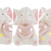 Elefantino in porcellana LED rosa, 3 varianti, dimensioni 6,5x8,5 cm con shopper incluso. Decorazione dolce e luminosa.