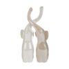 Set di 2 elefantini decorativi in porcellana bianca e beige, dimensioni 7,5x11,5xh.35 cm, con proboscidi intrecciate.