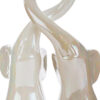Set di 2 elefantini in porcellana bianca, design elegante con proboscidi intrecciate, dimensioni 7,5×11,5xh.35 cm.