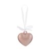 Appendino calamita a forma di cuore in porcellana rosa, 6,5 cm, con nastro bianco per appenderlo.