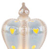 Corona in porcellana LED color celeste con luce gialla a forma di cuore, dimensioni 9x8x4,5 cm, inclusa shopper.
