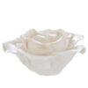 Candela decorativa a forma di rosa in porcellana bianca, dimensioni 10,5×10,5xh.6,5 cm.