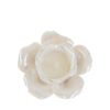 Candela a forma di rosa in porcellana bianca lucida, dimensioni 10,5×10,5xh.6,5 cm.
