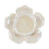 Candela decorativa a forma di rosa in porcellana bianca, dimensioni 14x14xh.7,5 cm, ideale per arredamento elegante.