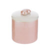 Scatola candela in porcellana rosa con coperchio, dimensioni 6,5×6,5xh.7 cm, elegante e raffinata con astuccio incluso.