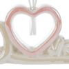 Profumatore a forma di cuore "Love" in porcellana bianca e rosa, 16,5x4,5xh.11 cm, con astuccio incluso.