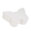 Scatola in porcellana bianca a forma di farfalla, dimensioni 14x10,5xh.4,5 cm, ideale per decorazioni o piccoli oggetti.