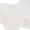 Scatola in porcellana bianca a forma di farfalla, dimensioni 14×10,5xh.4,5 cm, elegante e raffinata per uso decorativo.