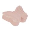 Scatola in porcellana rosa a forma di farfalla, dimensioni 14×10,5xh.4,5 cm. Perfetta per decorazioni o piccoli oggetti.