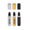 Portaprofumo spray ricaricabile 5 ml in tre colori assortiti (argento, oro e nero), compatto da 8 cm.