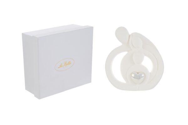 Famiglia in porcellana bianca 19,5x5xh.20,5 cm con astuccio elegante incluso, design moderno e raffinato.