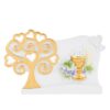 Calice comunione in resina dorata con albero decorativo, dimensioni 13x2xh.8 cm, su sfondo bianco.