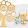 Profumatore in resina con calice dorato, uva e spighe; decorazione per Comunione, 13x4xh.8cm con astuccio.
