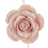 Appendino calamita in porcellana rosa a forma di fiore, design elegante e dimensione di 7 cm.