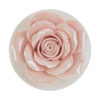 Candela in scatola di porcellana rosa a forma di rosa, dimensioni 7,5x7,5xh.10,5 cm, presentata con astuccio elegante.