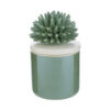 Candela in scatola di porcellana verde con coperchio decorato a forma di corallo, dimensioni 7,5×7,5xh.11,5 cm.