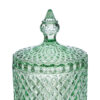 Scatola in vetro verde Dorothy, decorazione con motivo a rombi, diametro 8,5 cm x altezza 13,5 cm, con coperchio ornamentale.