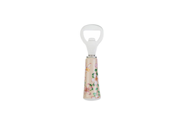 Apribottiglie Magnolia 12 cm con manico decorato a tema floreale, fornito in elegante astuccio.