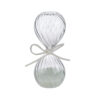 Clessidra in vetro color bianco, altezza 12 cm, con dettagli eleganti e confezione inclusa.