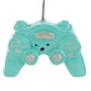 Joystick decorativo in resina color turchese, dimensioni 5,5×2,5×h.9 cm, con cordino per appenderlo.