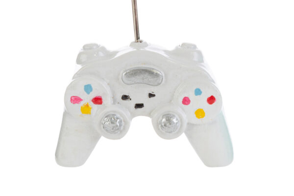 Portafoto a forma di joystick in resina, 3 colori assortiti, dimensioni 5,5x2,5xh.9 cm.