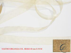 NASTRO ORGANZA CREMA 40 MM X 50 M *PREZZO NETTO*