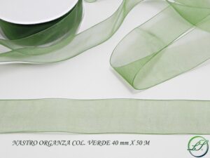 NASTRO ORGANZA VERDE 40 MM X 50 M *PREZZO NETTO*