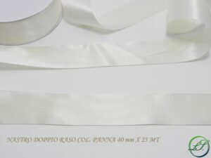 NASTRO DOPPIO RASO PANNA 40 MM X25M *PREZZO NETTO*