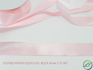 NASTRO DOPPIO RASO ROSA CHIARO 40 MMX 25 M *PREZZO NETTO*