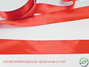 NASTRO DOPPIO RASO ROSSO 40 MM X25M *PREZZO NETTO*
