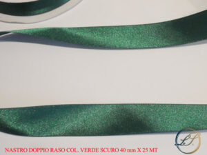 NASTRO DOPPIO RASO VERDE SCURO 40 MMX 25 M *PREZZO NETTO*