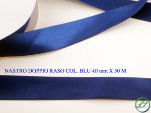 NASTRO DOPPIO RASO BLU SCURO 40 MM X25 M *PREZZO NETTO*