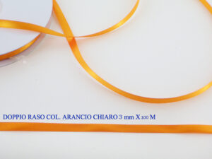 NASTRO DOPPIO RASO ARANCIO CHIARO 3 MM X 100 M *PREZZO NETTO*
