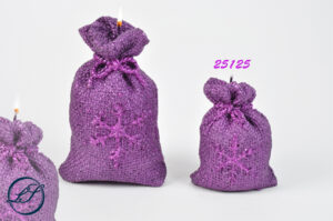 CANDELA SACCO REGALO PICCOLO COL. VIOLA 7XH.8 CM. *OUTLET*