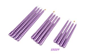 SET 4 CANDELE TORCIGLIONE COL. VIOLA H.20CM *OUTLET*