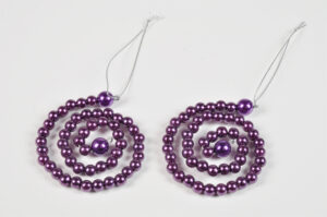 SET 2 PZ DECORAZIONE C/PERLINE 8CM COL. LILLA *OUTLET*