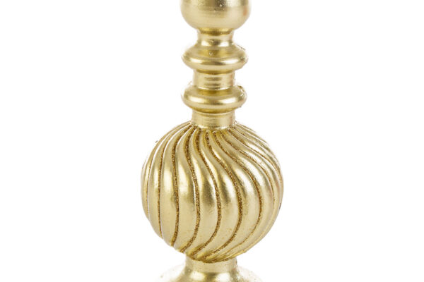 Candela natalizia color oro alta 20 cm, con dettagli decorativi e finitura lucida.