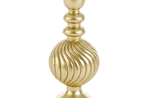 Candela natalizia color oro, altezza 24,5 cm, stile elegante con dettagli decorativi.