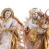 Dettaglio del set Natività in resina vestita oro, figure di Maria e Giuseppe altezza 23 cm.