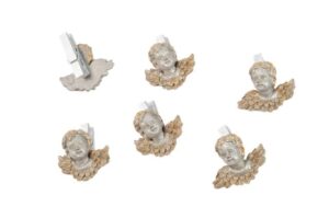 SET 6 PZ ANGELI C/CLIP 4 CM COL.ARGENTO *OUTLET*