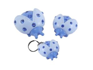 P/CHIAVI COCCINELLA IN RESINA CELESTE 3XH.2 CM *OUTLET*