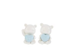 ORSETTO CUORE PORCELLANA CELESTE2 ASS.5,5x5,5xh.8CM