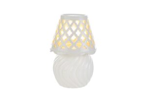 LAMPADA PORCELLANA BIANCA 11,5x11,5xh.17CM C/SHOPPER 13696