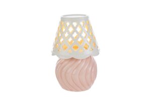 LAMPADA PORCELLANA ROSA 11,5x11,5xh.17CM C/SHOPPER 13696